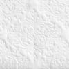 King Size Cotton 3-Piece Quilt Set in White with Quilted Damask Pattern