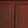 71-inch High 3-Shelf Wooden Bookcase with Storage Drawer in Cherry Finish